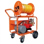삼부기계 회전이동식 고압분무기 대 모터80A 단상3HP 호스13.0mm 70M 100M