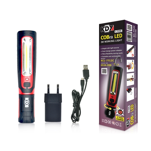 케이디와이 C타입 충전식 LED 코브라 라이트 KCL-7712C